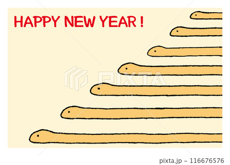 巳年用のシンプルなイラスト年賀状 116676576