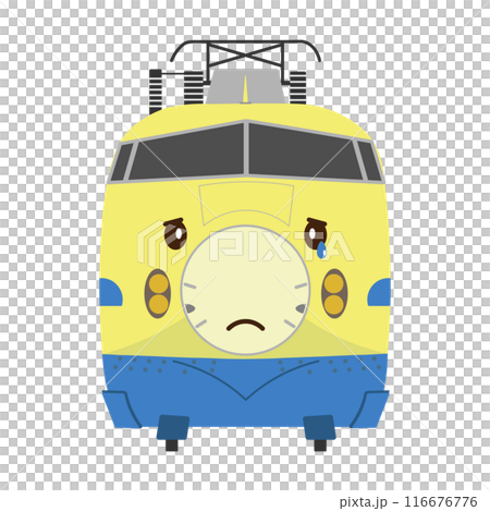 泣き顔の922形新幹線ドクターイエローのイラスト 116676776
