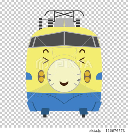 Illustration of a happy 922-type Shinkansen Doctor Yellow 116676778