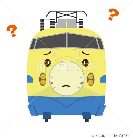 困った顔の922形新幹線ドクターイエローのイラスト 困った顔の922形新幹線ドクターイエローのイラスト 116676782