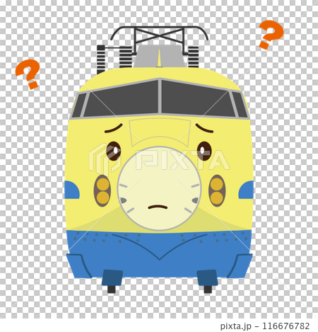 Illustration of Doctor Yellow 922 series Shinkansen with a troubled face Illustration of Doctor Yellow 922 series Shinkansen with a troubled face 116676782