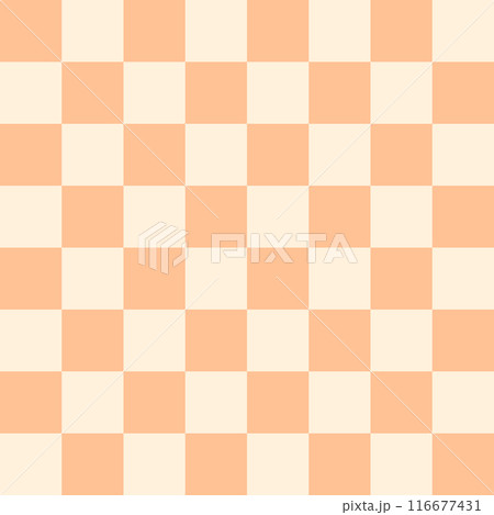 seamless repeating pattern with hand drawn checkerboard in orange and cream. seamless repeating pattern with hand drawn checkerboard in orange and cream. 116677431