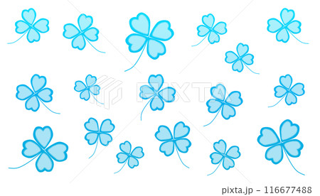 四つ葉のクローバーパターン(青) 四つ葉のクローバーパターン(青) 116677488