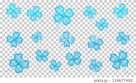 四つ葉のクローバーパターン(青) 四つ葉のクローバーパターン(青) 116677488