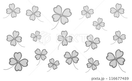 四つ葉のクローバーパターン(黒) 116677489