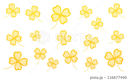 四つ葉のクローバーパターン(黄色) 四つ葉のクローバーパターン(黄色) 116677490