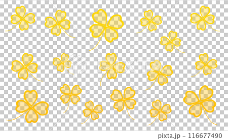 四つ葉のクローバーパターン(黄色) 四つ葉のクローバーパターン(黄色) 116677490