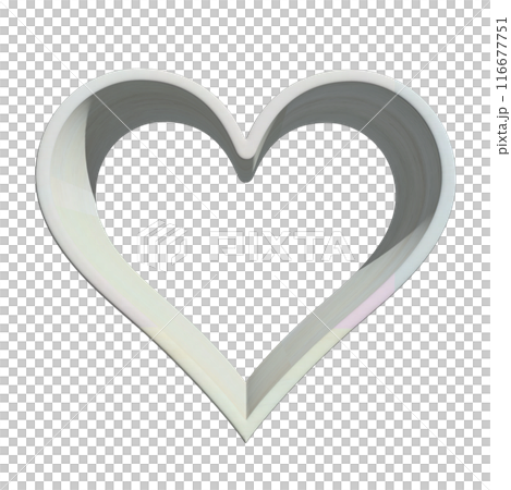 立體木製框架漆成白色心形 116677751