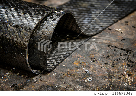 Generative ai on theme of beautiful texture dark carbon for design natural abstract background 116678348