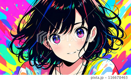 アニメ・漫画風の女性・女の子のイラスト素材 116678463