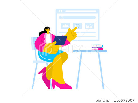 Personal Portfolio Vector Illustration with Profile Data, Resume, or Self-Improvement to Attract Clients and Employers in a Flat Cartoon Background 116678907