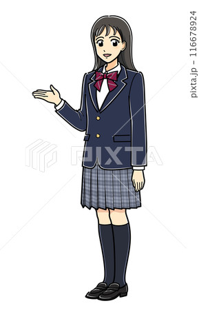 案内するブレザーの女子高生 案内するブレザーの女子高生 116678924