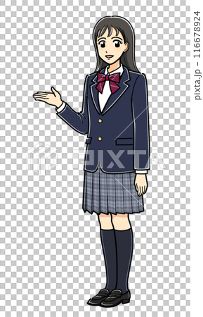 穿著西裝外套的高中女孩引導你 穿著西裝外套的高中女孩引導你 116678924