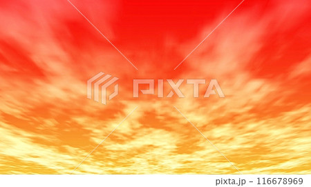 朝焼け・夕焼け空を流れる雲のイラスト 116678969