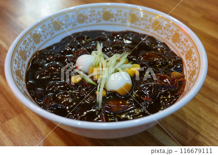 Jajangmyeon is a Korean-style Chinese dish 116679111