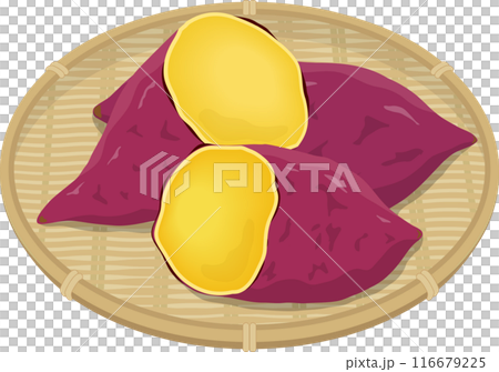 漏杓中的烤地瓜 116679225