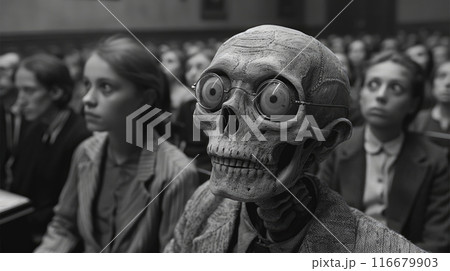 the skeleton in the city lives the life of people the skeleton in the city lives the life of people 116679903