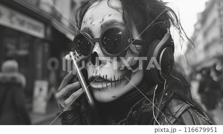 the skeleton in the city lives the life of people 116679951