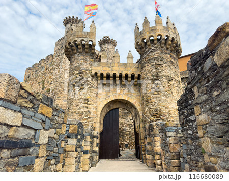 Castle of the Knights Templar in Ponferrada, Spain, a 12th Century medieval fortress in the Way of Castle of the Knights Templar in Ponferrada, Spain, a 12th Century medieval fortress in the Way of 116680089