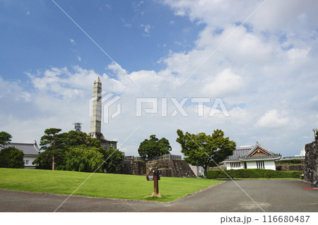 夏の山梨県甲府市の舞鶴城公園 夏の山梨県甲府市の舞鶴城公園 116680487