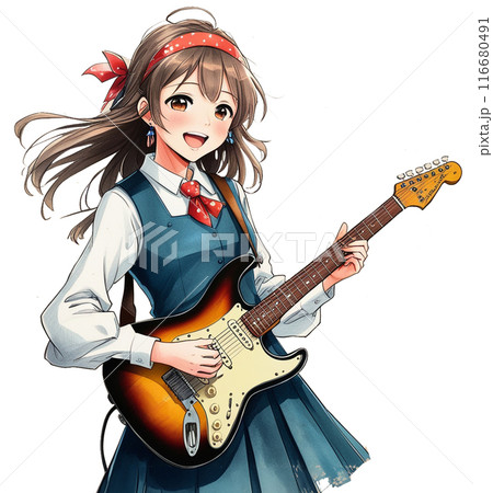 女性ギタリスト 116680491