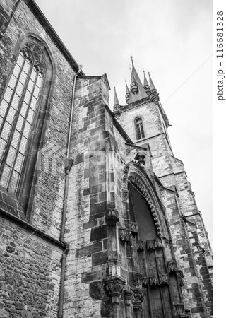 Gothic Church of the Mother of God before Tyn in the Old Town of Prague, Czech Republic 116681328
