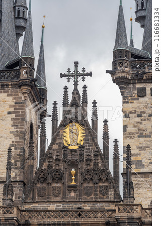 Gothic Church of the Mother of God before Tyn in the Old Town of Prague, Czech Republic 116681334