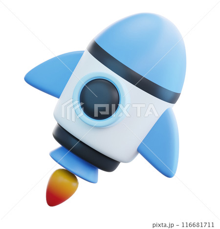 Rocket 3D Illustration, 3D rendering 116681711