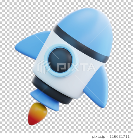 Rocket 3D Illustration, 3D rendering 116681711