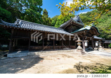 初秋の坂越　大避神社の拝殿　兵庫県赤穂市 116681807