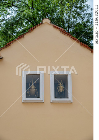 Narrow cobblestone streets and old houses in the Novy Svet quarter of the Hradcany historical district in Prague, Czech Republic 116682011