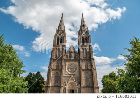 The Basilica of St. Ludmila at the Namesti Miru square in Vinohrady district of Prague, Czech Republic The Basilica of St. Ludmila at the Namesti Miru square in Vinohrady district of Prague, Czech Republic 116682013
