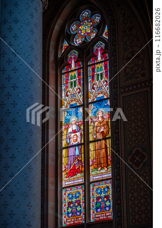 Interior of the Basilica of St. Ludmila at the Namesti Miru square in Vinohrady district of Prague, Czech Republic Interior of the Basilica of St. Ludmila at the Namesti Miru square in Vinohrady district of Prague, Czech Republic 116682026