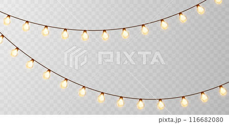 Light Bulbs String Garland for Christmas Decorations Glowing Angel Vector New Year's party decorated with lanterns Light Bulbs String Garland for Christmas Decorations Glowing Angel Vector New Year's party decorated with lanterns 116682080