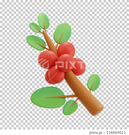 Coffe Tree 3D illustration, 3D rendering 116684021