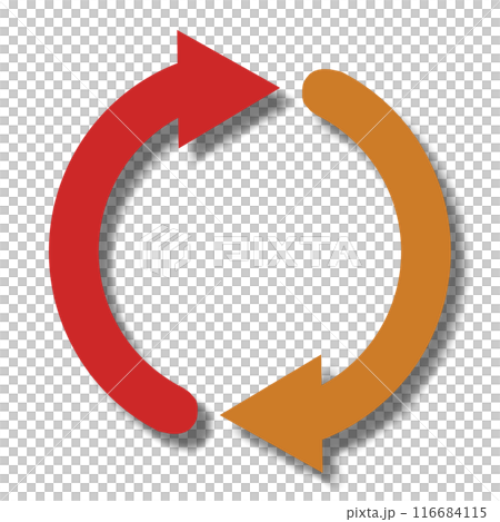 Two arrows in a loop (red and orange) 116684115