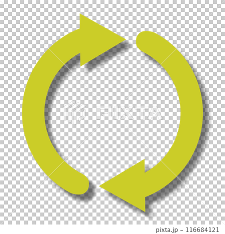 ループをイメージした矢印2本のアイコン(黄色) ループをイメージした矢印2本のアイコン(黄色) 116684121