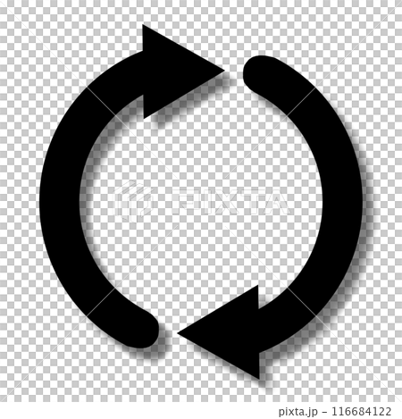 ループをイメージした矢印2本のアイコン（黒） 116684122