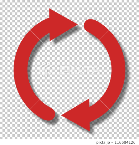 Two arrows forming a loop (red) Two arrows forming a loop (red) 116684126
