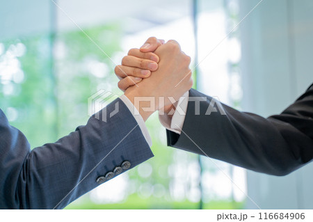 握手をするビジネスマン 116684906