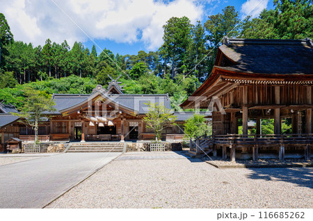 〈島根県〉熊野大社　御本殿と舞殿 116685262