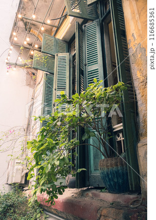 ベトナムのハノイにあるヨーロピアンな家の窓 116685361