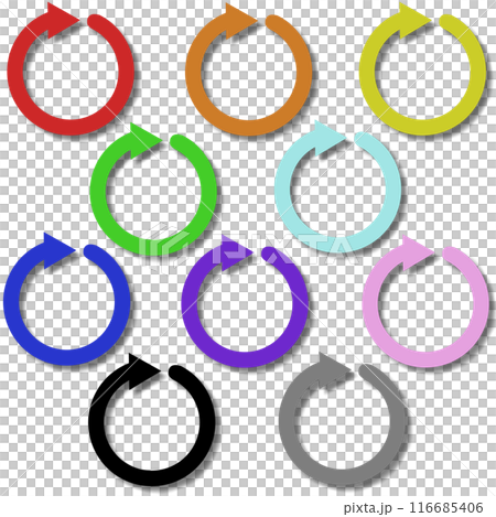 Loop arrow icon (with shadow) (set) Loop arrow icon (with shadow) (set) 116685406