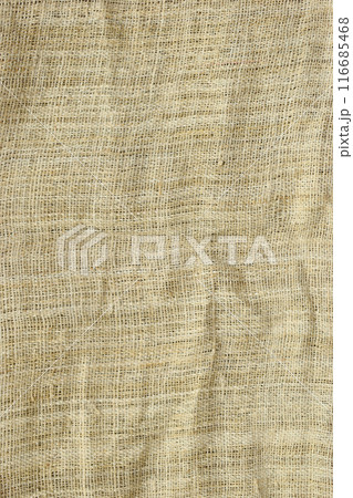 brown sackcloth texture background, crumpled burlap fabric textile for design brown sackcloth texture background, crumpled burlap fabric textile for design 116685468