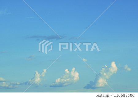 clear blue sky with white cloud, good weather in the morning have a nice day 116685500