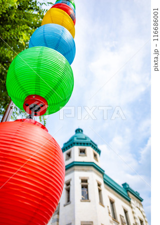 夏祭りの提灯 川越一番街 夏祭りの提灯 川越一番街 116686001