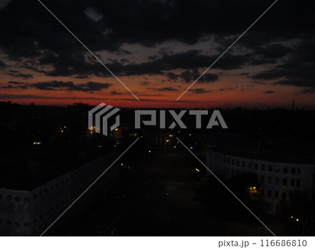 View of the city at night from above View of the city at night from above 116686810