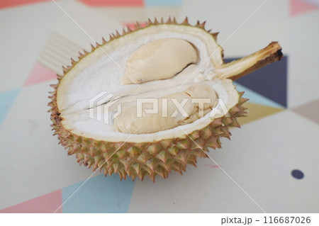 durian fruit on the table durian fruit on the table 116687026