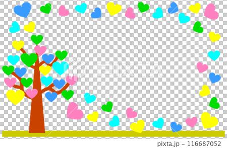 Illustration of lots of love and hearts flying 116687052