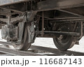 Rusty Freight Train Wheel Close-Up 116687143